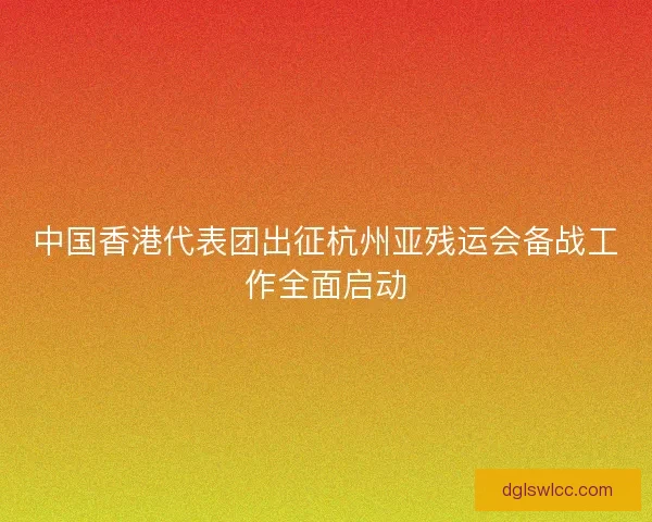 中国香港代表团出征杭州亚残运会备战工作全面启动